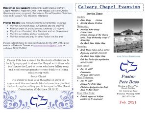 February 2021 Calvary Evanston Wyoming bulletin