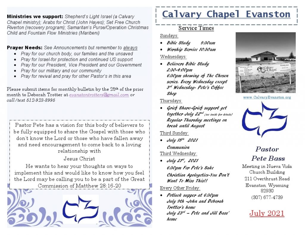 Calvary Evanston July-2021-bulletin