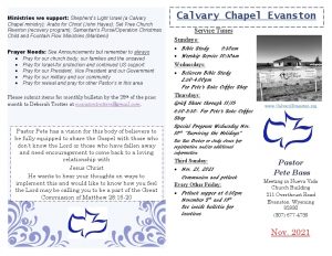 Calvary Evanston November 2021 bulletin