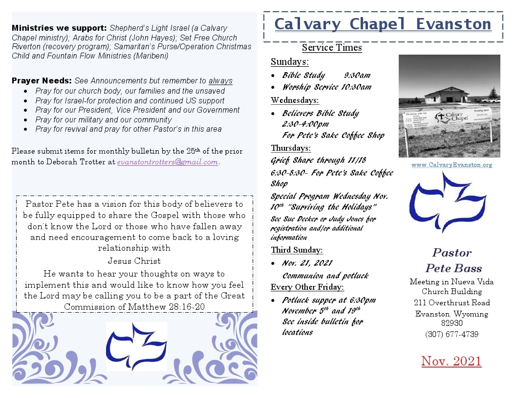 Calvary Evanston November 2021 Bulletin