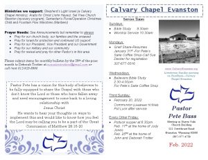 February 2022 bulletin Calvary Chapel Evanston Wyoming Page 1