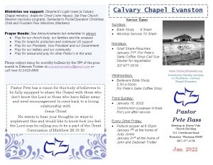 Calvary Evanston Wyoming January 2022 bulletin page 1