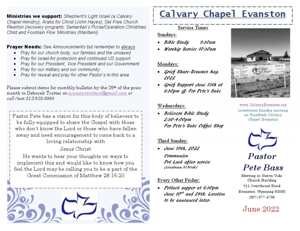 Calvary Evanston June 2022 bulletin_page_1