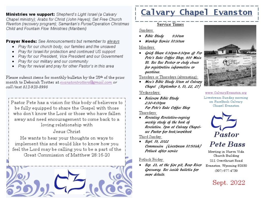Calvary Evanston Wyoming September-2022-bulletin