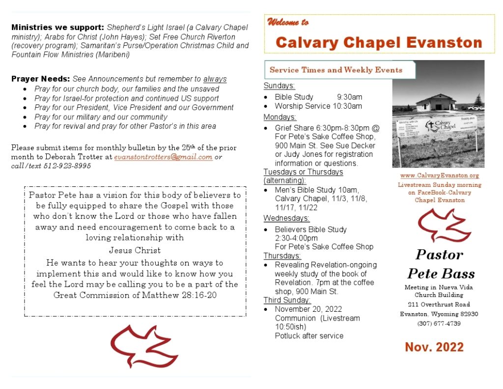 November 2022 Calvary Evanston Wyoming bulletin_page_1