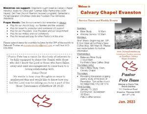 Calvary Evanston Wyoming January 2023 bulletin