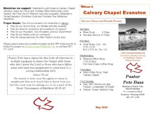 Calvary Evanston Wyoming May 24 bulletin page 1
