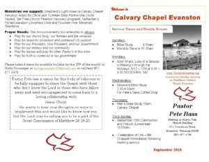 Calvary Evanston Wyoming September 24 bulletin page 1