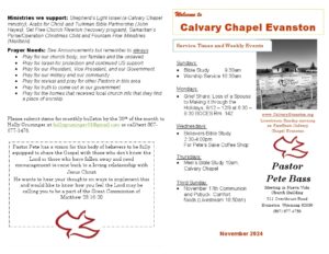 Calvary Evanston Wyoming November 24 bulletin.