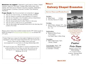 Calvary Evanston Wyoming March 25 bulletin.