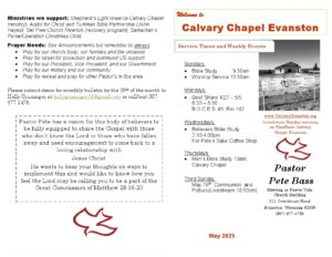 Calvary Evanston Wyoming May 25 bulletin.