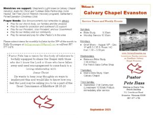 Calvary Evanston Wyoming September 25 bulletin.