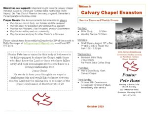 Calvary Evanston Wyoming October 25 bulletin.