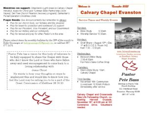 Calvary Evanston Wyoming November 25 bulletin.