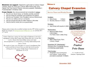 Calvary Evanston Wyoming December 25 bulletin.